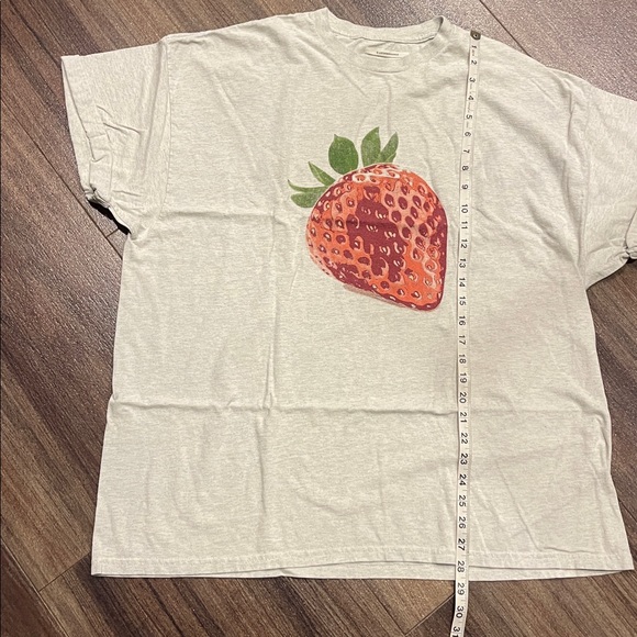 NWOT Anthropologie White Tee with Strawberry Graphic - Picture 3 of 6